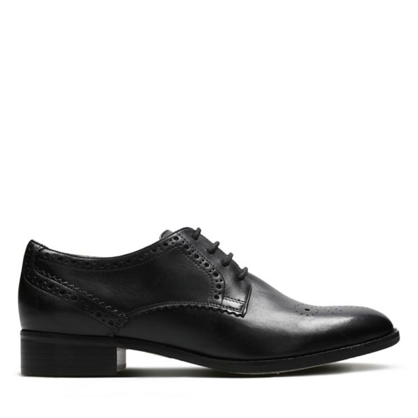 Clarks Womens Netley Rose Flat Shoes Black | CA-2905674
